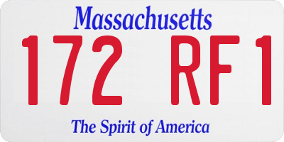 MA license plate 172RF1