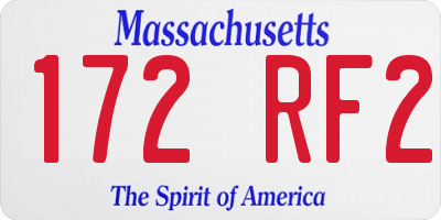 MA license plate 172RF2