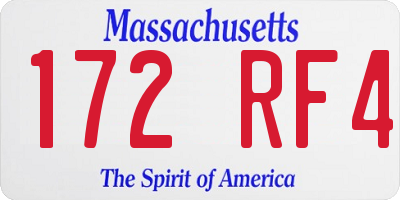 MA license plate 172RF4