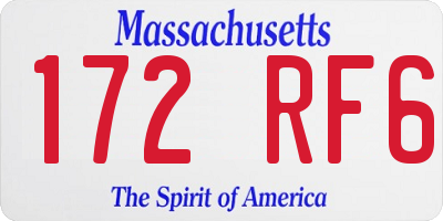 MA license plate 172RF6