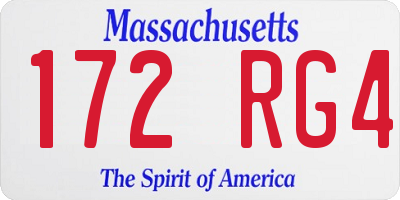 MA license plate 172RG4