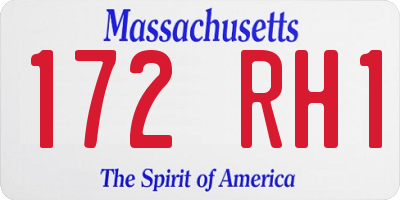 MA license plate 172RH1