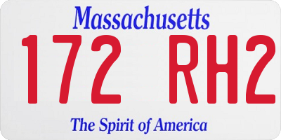 MA license plate 172RH2