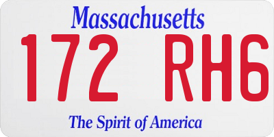 MA license plate 172RH6