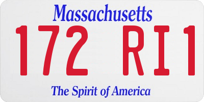 MA license plate 172RI1