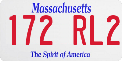 MA license plate 172RL2