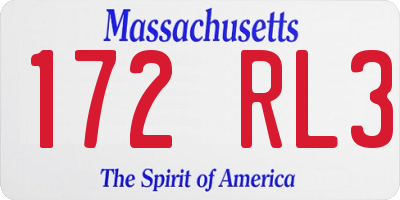 MA license plate 172RL3