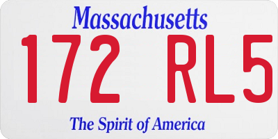 MA license plate 172RL5