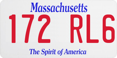 MA license plate 172RL6