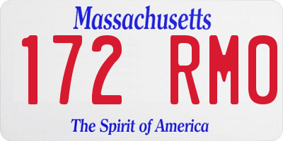 MA license plate 172RM0