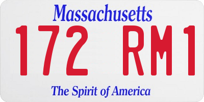 MA license plate 172RM1