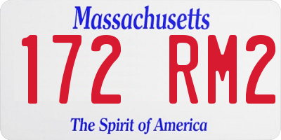 MA license plate 172RM2