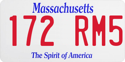 MA license plate 172RM5