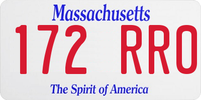 MA license plate 172RR0