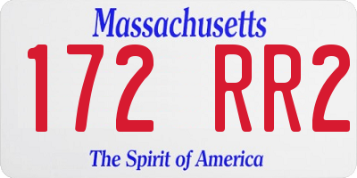 MA license plate 172RR2
