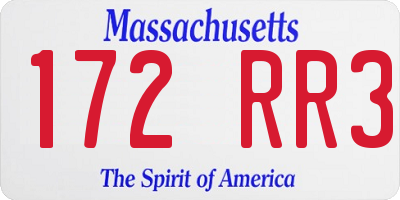 MA license plate 172RR3