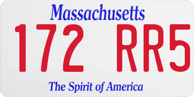 MA license plate 172RR5