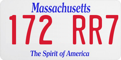 MA license plate 172RR7