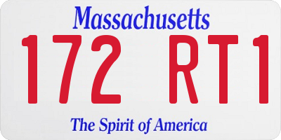 MA license plate 172RT1