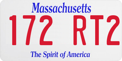 MA license plate 172RT2