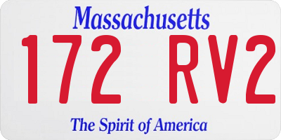 MA license plate 172RV2