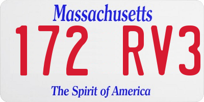 MA license plate 172RV3