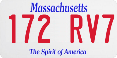 MA license plate 172RV7
