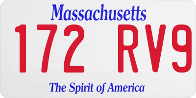 MA license plate 172RV9