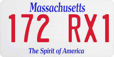 MA license plate 172RX1