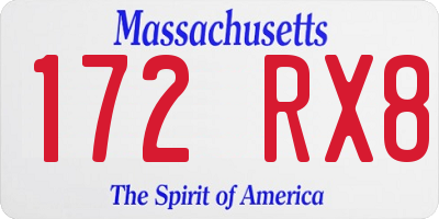 MA license plate 172RX8