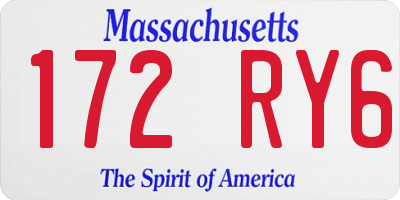 MA license plate 172RY6