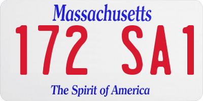 MA license plate 172SA1