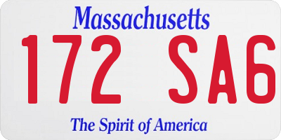 MA license plate 172SA6