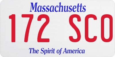 MA license plate 172SC0