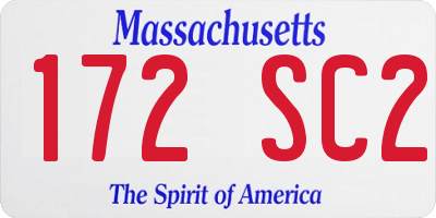MA license plate 172SC2