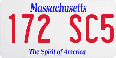 MA license plate 172SC5