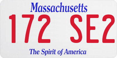 MA license plate 172SE2