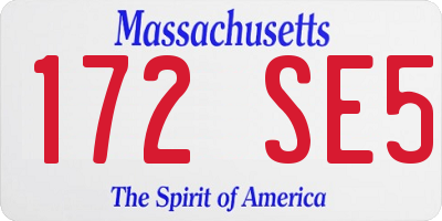 MA license plate 172SE5