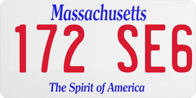 MA license plate 172SE6