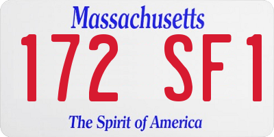 MA license plate 172SF1