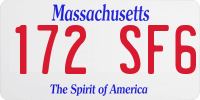 MA license plate 172SF6
