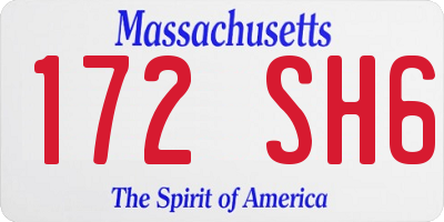 MA license plate 172SH6