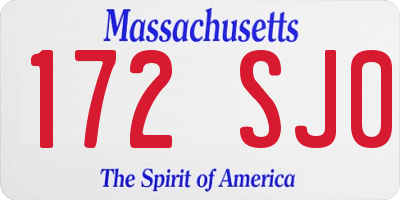 MA license plate 172SJ0