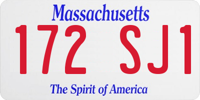 MA license plate 172SJ1