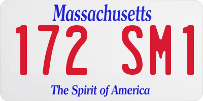 MA license plate 172SM1