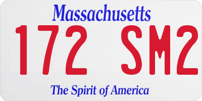 MA license plate 172SM2