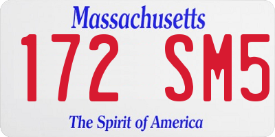 MA license plate 172SM5