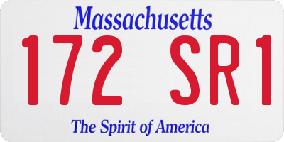 MA license plate 172SR1