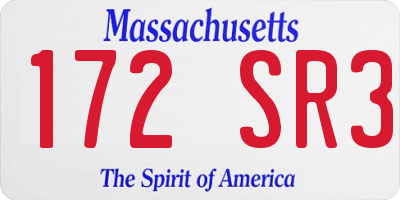 MA license plate 172SR3