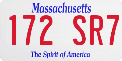 MA license plate 172SR7